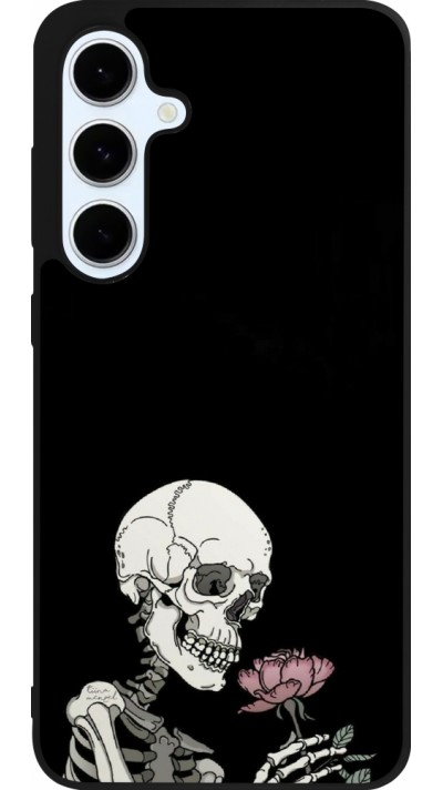 Samsung Galaxy S24 FE Case Hülle - Silikon schwarz Halloween 2023 rose and skeleton Samsung Galaxy S24 FE Case Hülle - Silikon schwarz Halloween 2023 rose and skeleton