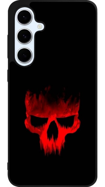 Samsung Galaxy S24 FE Case Hülle - Silikon schwarz Halloween 2023 scary skull Samsung Galaxy S24 FE Case Hülle - Silikon schwarz Halloween 2023 scary skull