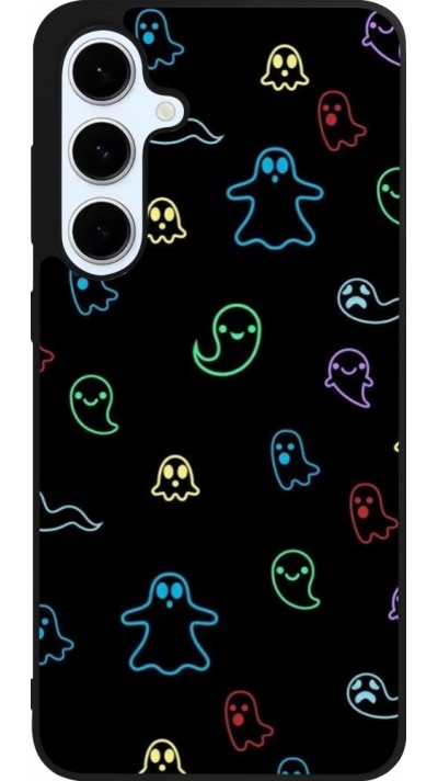 Samsung Galaxy S24 FE Case Hülle - Silikon schwarz Halloween 2024 colorful ghosts Samsung Galaxy S24 FE Case Hülle - Silikon schwarz Halloween 2024 colorful ghosts
