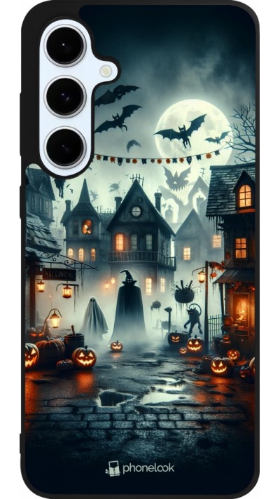 Samsung Galaxy S24 FE Case Hülle - Silikon schwarz Halloween Spukstadt Samsung Galaxy S24 FE Case Hülle - Silikon schwarz Halloween Spukstadt