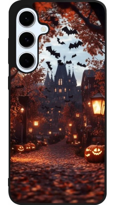 Samsung Galaxy S24 FE Case Hülle - Silikon schwarz Halloween 2025 Haunted house Samsung Galaxy S24 FE Case Hülle - Silikon schwarz Halloween 2025 Haunted house