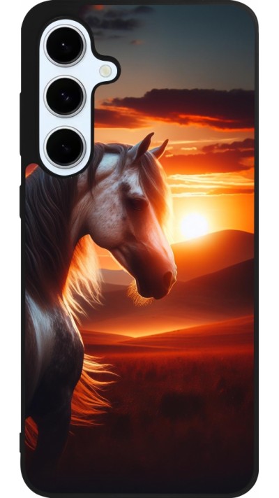 Samsung Galaxy S24 FE Case Hülle - Silikon schwarz Majestätischer Sonnenuntergang Pferd Samsung Galaxy S24 FE Case Hülle - Silikon schwarz Majestätischer Sonnenuntergang Pferd