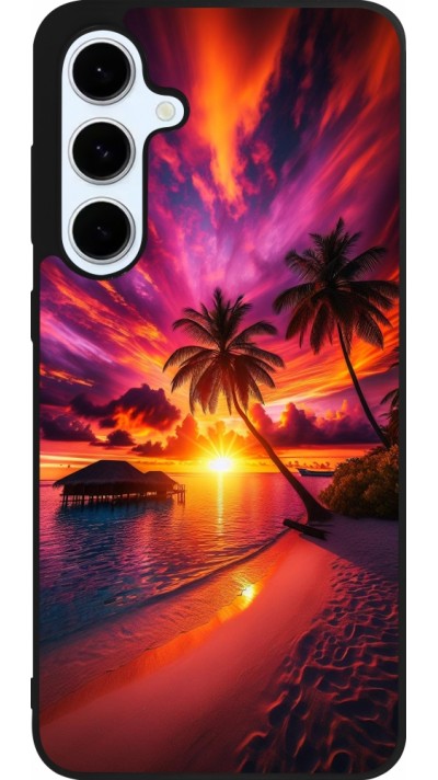 Samsung Galaxy S24 FE Case Hülle - Silikon schwarz Malediven Abenddämmerung Glückseligkeit Samsung Galaxy S24 FE Case Hülle - Silikon schwarz Malediven Abenddämmerung Glückseligkeit
