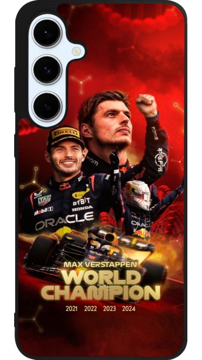 Samsung Galaxy S24 FE Case Hülle - Silikon schwarz Max Verstappen Champion 2023 Samsung Galaxy S24 FE Case Hülle - Silikon schwarz Max Verstappen Champion 2023