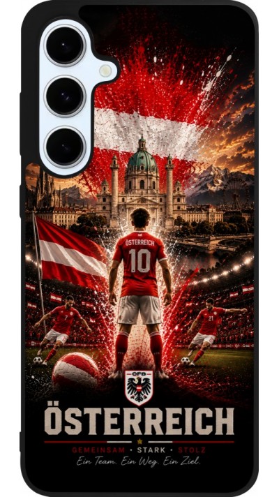 Samsung Galaxy S24 FE Case Hülle - Silikon schwarz Fussball Österreich splash 2026