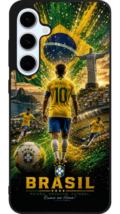 Samsung Galaxy S24 FE Case Hülle - Silikon schwarz Fussball Brasilien splash 2026
