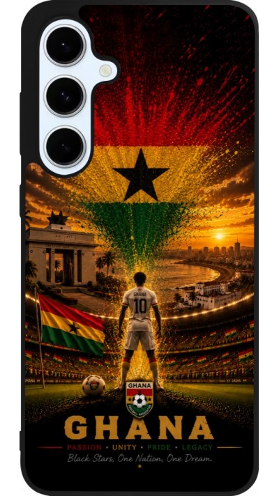 Samsung Galaxy S24 FE Case Hülle - Silikon schwarz Fussball Ghana splash 2026