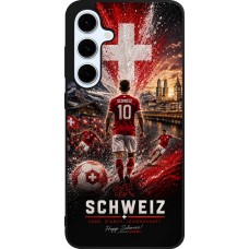Samsung Galaxy S24 FE Case Hülle - Silikon schwarz Fussball Schweiz splash 2026