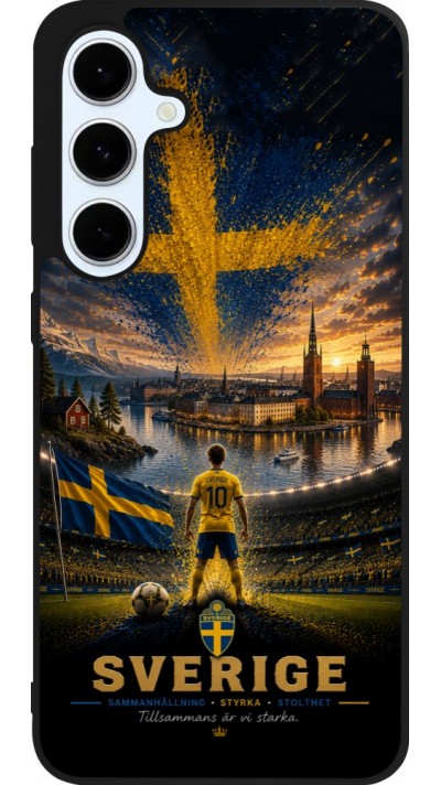 Samsung Galaxy S24 FE Case Hülle - Silikon schwarz Fussball Schweden splash 2026