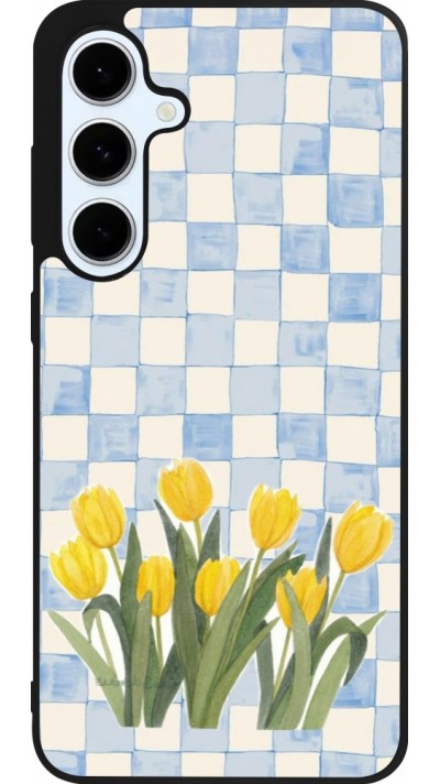Samsung Galaxy S24 FE Case Hülle - Silikon schwarz Blue vichy tulips 2026