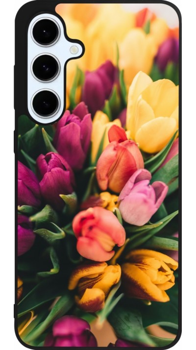 Samsung Galaxy S24 FE Case Hülle - Silikon schwarz Bouquet of tulips 2026