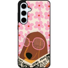 Samsung Galaxy S24 FE Case Hülle - Silikon schwarz Dog with newspaper 2026