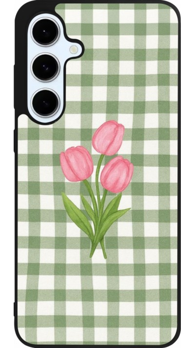 Samsung Galaxy S24 FE Case Hülle - Silikon schwarz Green vichy tulips 2026