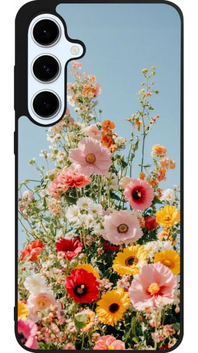 Samsung Galaxy S24 FE Case Hülle - Silikon schwarz Spring flowers 2026