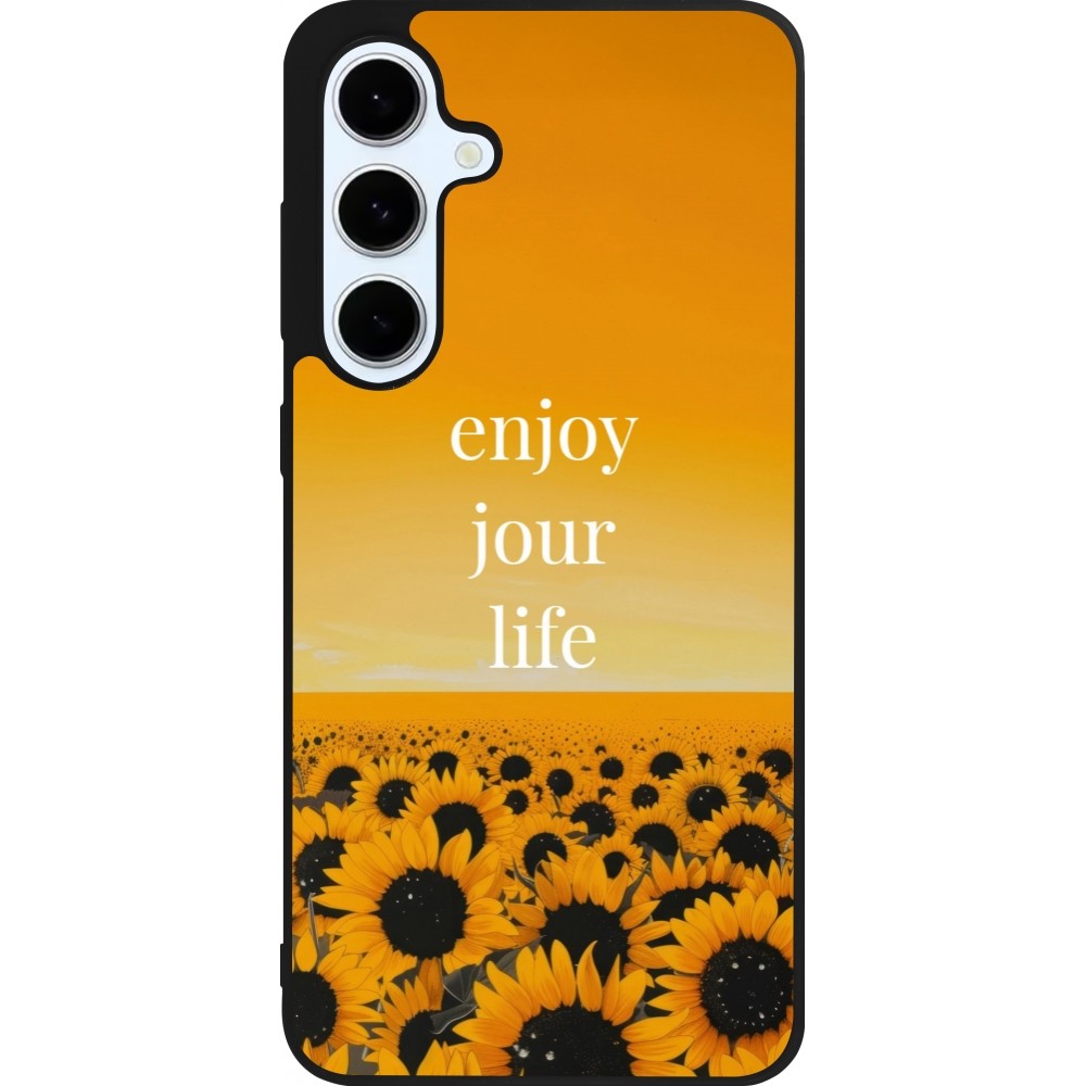 Samsung Galaxy S24 FE Case Hülle - Silikon schwarz Summer 2025 Enjoy your life
