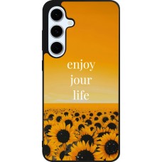 Samsung Galaxy S24 FE Case Hülle - Silikon schwarz Summer 2025 Enjoy your life