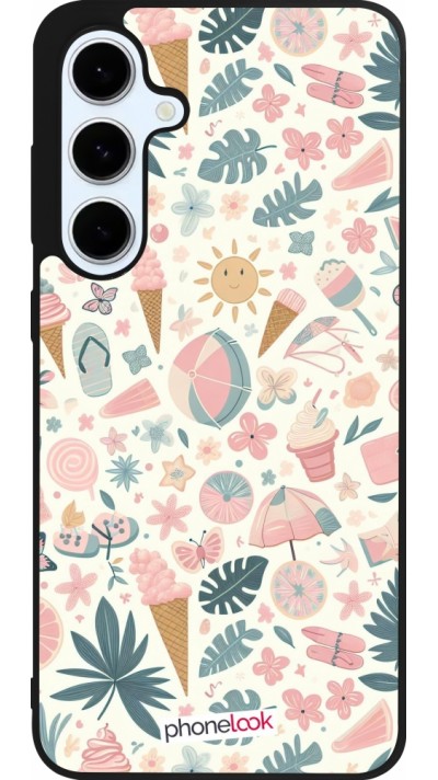 Samsung Galaxy S24 FE Case Hülle - Silikon schwarz Sommer Pink Muster