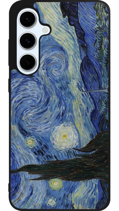 Samsung Galaxy S24 FE Case Hülle - Silikon schwarz Kunstbild - Sternennacht - Van Gogh