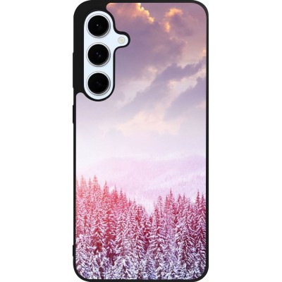 Samsung Galaxy S24 FE Case Hülle - Silikon schwarz Winter 22 Pink Forest