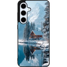 Samsung Galaxy S24 FE Case Hülle - Silikon schwarz Winter 25 Winter house forest day