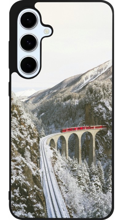 Samsung Galaxy S24 FE Case Hülle - Silikon schwarz Winter 25 Winter polar express
