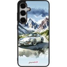 Samsung Galaxy S24+ Case Hülle - Silikon schwarz Porsche 911 Berg Aquarell