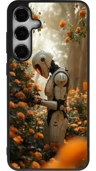 Samsung Galaxy S24+ Case Hülle - Silikon schwarz Astronaut flowers 2025