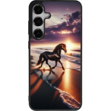 Samsung Galaxy S24+ Case Hülle - Silikon schwarz Pferd majestätisch Strand