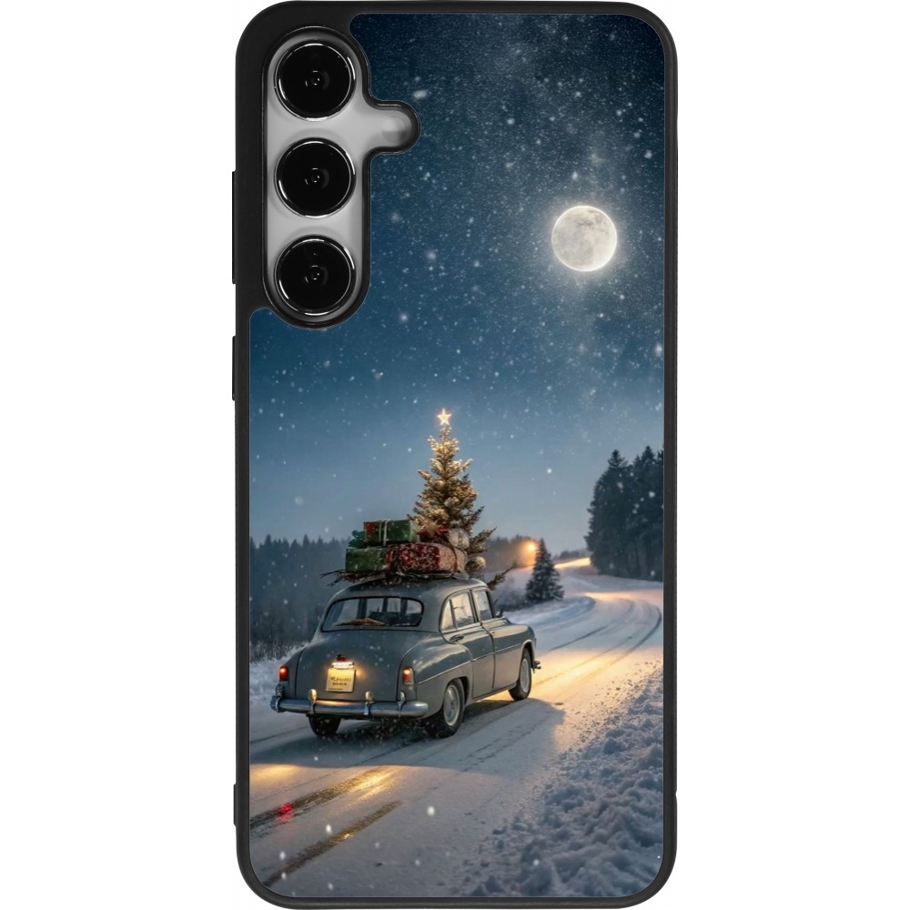 Samsung Galaxy S24+ Case Hülle - Silikon schwarz Christmas 25 Car with Tree Xmas