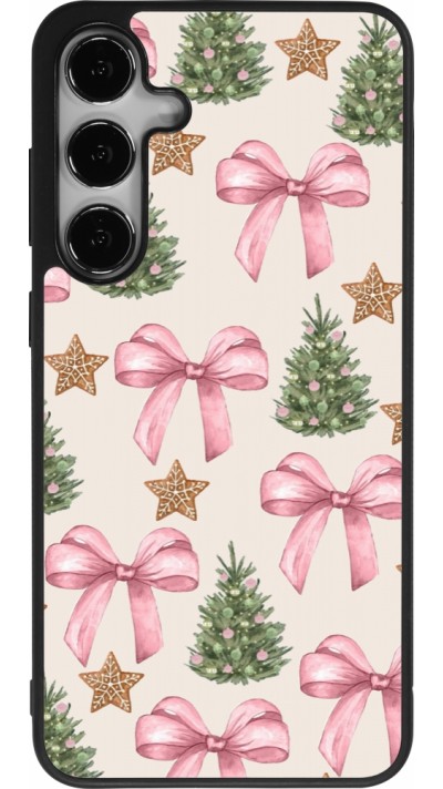 Samsung Galaxy S24+ Case Hülle - Silikon schwarz Christmas 25 Vintage Ribbons