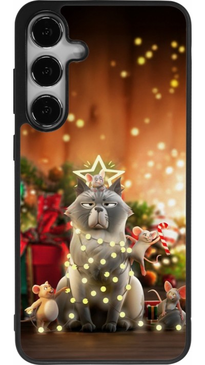Samsung Galaxy S24+ Case Hülle - Silikon schwarz Christmas 25 Xmas Cat
