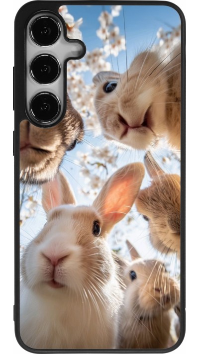 Samsung Galaxy S24+ Case Hülle - Silikon schwarz Easter 2026 Rabbits