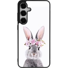 Coque Samsung Galaxy S24+ - Silicone rigide noir Easter 2023 flower bunny