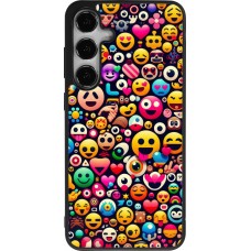 Coque Samsung Galaxy S24+ - Silicone rigide noir Emoji Mix Color