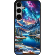 Samsung Galaxy S24+ Case Hülle - Silikon schwarz Fantasiebergsee Himmel Sterne