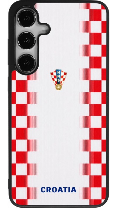 Samsung Galaxy S24+ Case Hülle - Silikon schwarz Kroatien 2026 personalisierbares Fussballtrikot