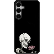 Coque Samsung Galaxy S24+ - Silicone rigide noir Halloween 2023 rose and skeleton