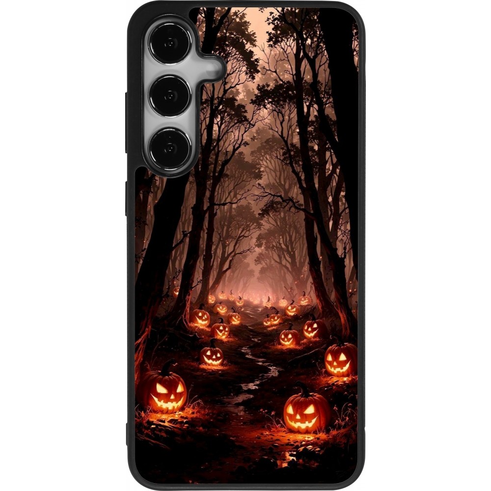 Samsung Galaxy S24+ Case Hülle - Silikon schwarz Halloween 2025 Road of Terrifying Pumpkins