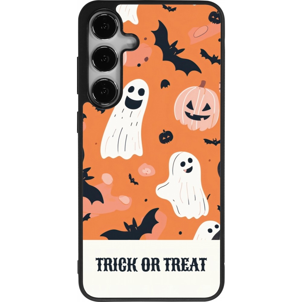 Samsung Galaxy S24+ Case Hülle - Silikon schwarz Halloween 2025 Trick treat