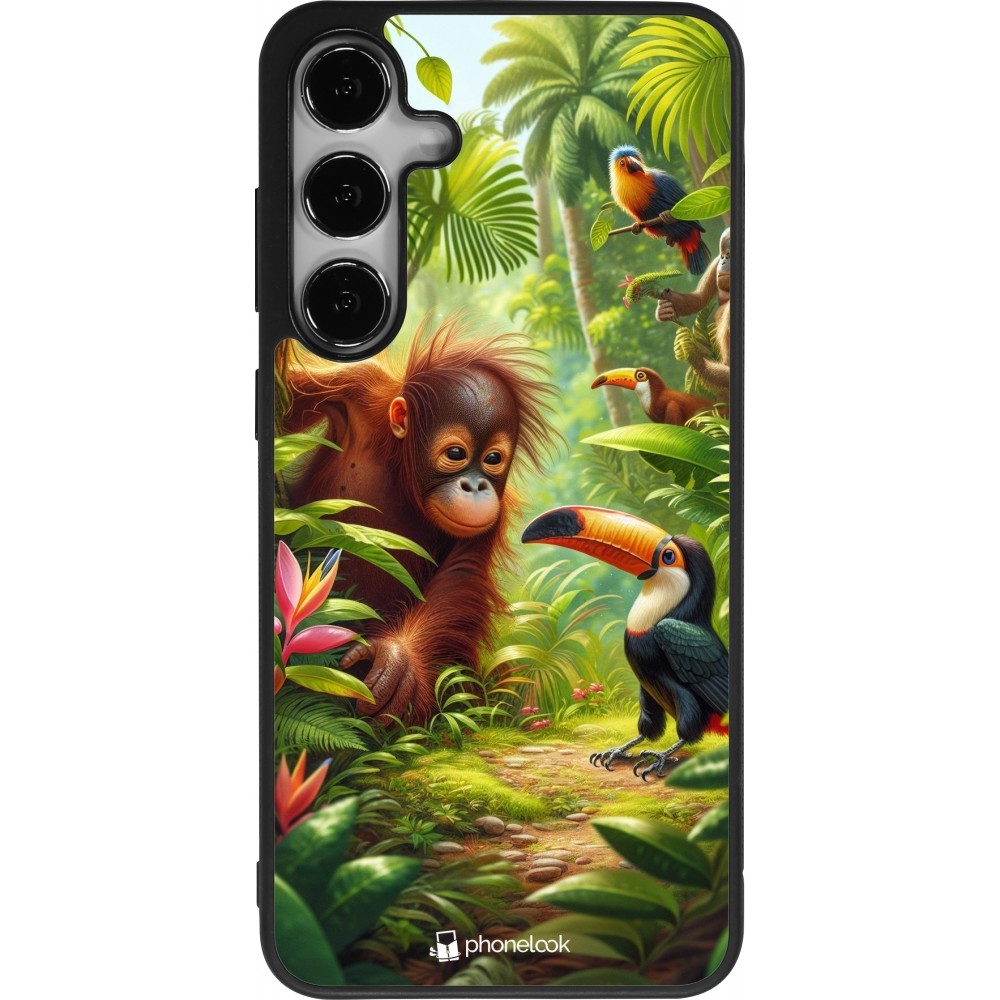 Samsung Galaxy S24+ Case Hülle - Silikon schwarz Tropischer Dschungel Tayrona