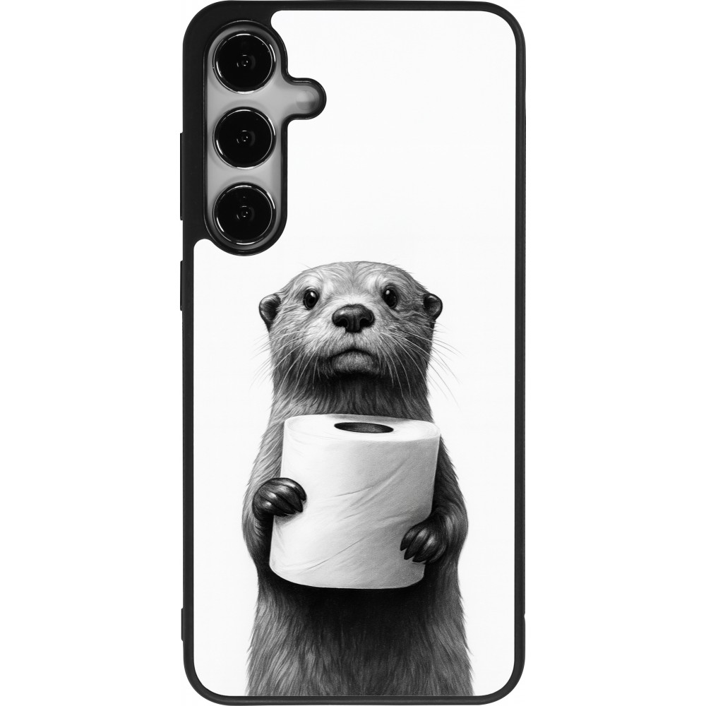 Samsung Galaxy S24+ Case Hülle - Silikon schwarz Otter Toilettenpapier