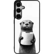 Samsung Galaxy S24+ Case Hülle - Silikon schwarz Otter Toilettenpapier