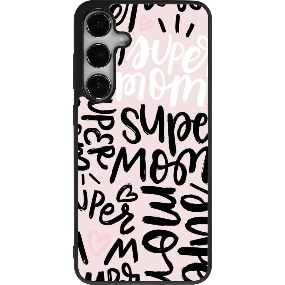 Samsung Galaxy S24+ Case Hülle - Silikon schwarz Mom 2024 Super mom