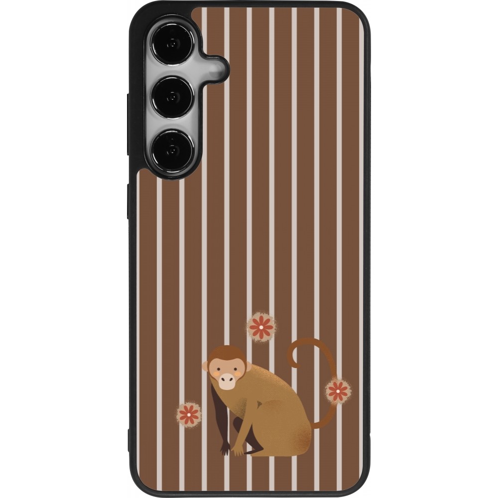 Samsung Galaxy S24+ Case Hülle - Silikon schwarz Monkey with stripes