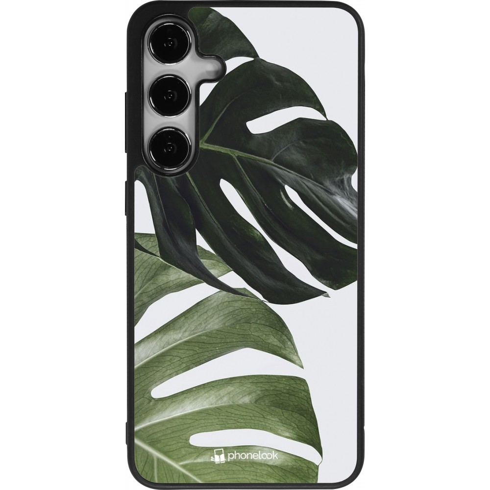 Samsung Galaxy S24+ Case Hülle - Silikon schwarz Monstera Plant