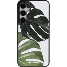 Samsung Galaxy S24+ Case Hülle - Silikon schwarz Monstera Plant