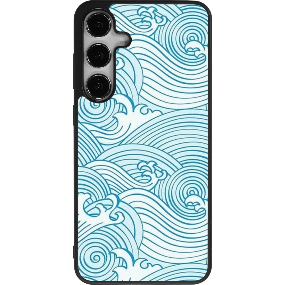 Samsung Galaxy S24+ Case Hülle - Silikon schwarz Ocean Waves