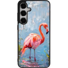 Samsung Galaxy S24+ Case Hülle - Silikon schwarz Paint Flamingo