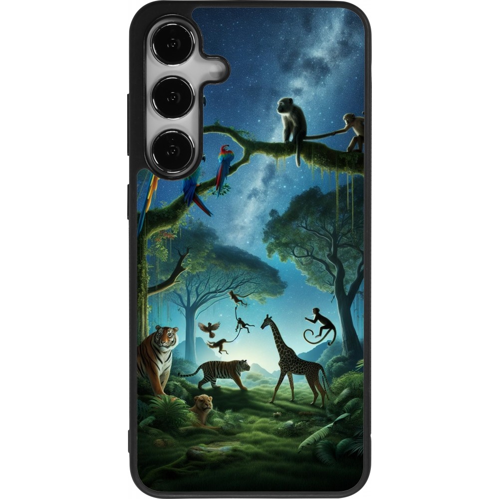 Samsung Galaxy S24+ Case Hülle - Silikon schwarz Paradies der exotischen Tiere