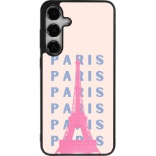 Samsung Galaxy S24+ Case Hülle - Silikon schwarz Paris Pink Print